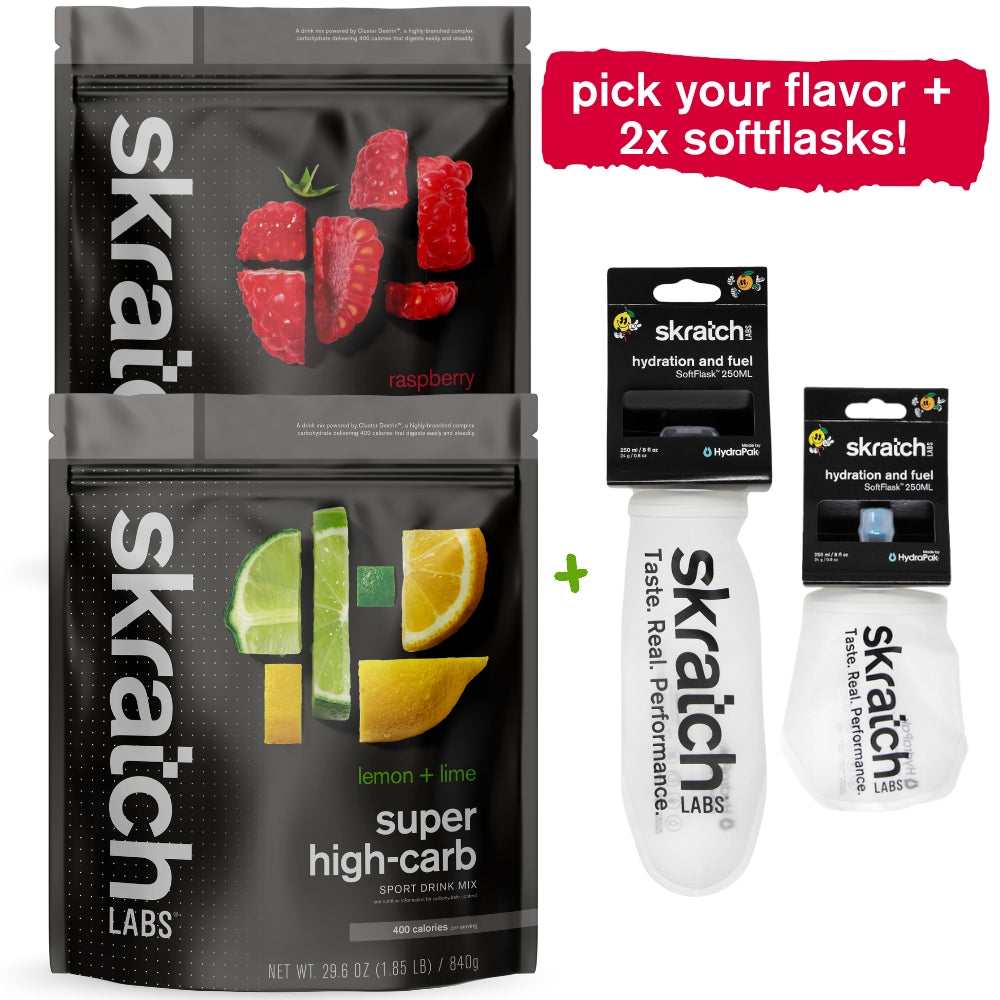 Skratch Labs Super High-Carb Mix + 2 Soft Flasks